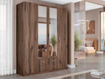 Шафа розстібна Виано з дзеркалом 4Д2Ш Дуб Ливорно/Дуб Ліворно Viano-4D2Sh+mirror-26 фото