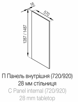 Панель П внутренняя Милана Мир Мебели Milana_П_920(28мм) фото