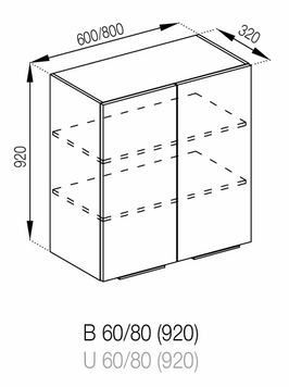 Верхний модуль В80 Милана Мир Мебели Milana_В80 фото