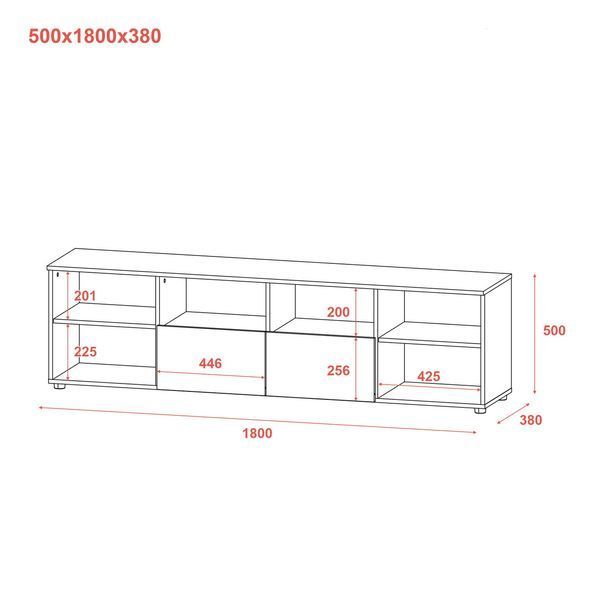 Комод Doros Рон 4 Графит 2 фасада 2 шухляды 180х38х50 (44900234) 1971525377 фото