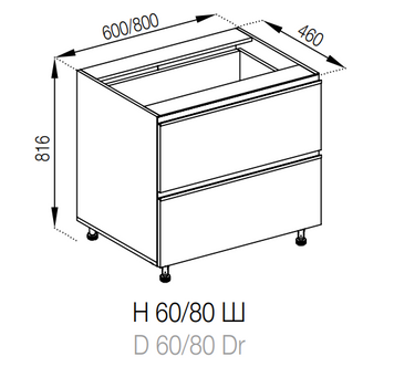 Нижний модуль H60Ш Favorit Софи Мир Мебели Sophie_H60Ш_Favorit фото