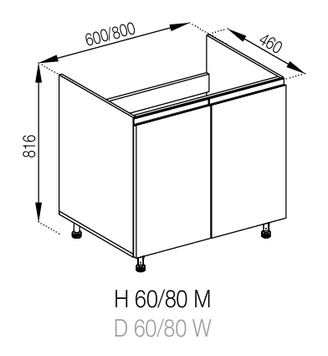 Нижний модуль H60 M Тина Мир Мебели Tina_H60M фото