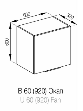 Верхний модуль окап В60 Милана Мир Мебели Milana_B60_Fan фото