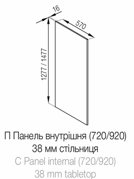 Панель П внутрішня Аліса Світ Меблів Alice_П_920(38мм) фото