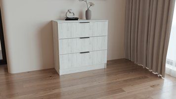 Комод Сити 2 3Ш (Дуб крафт Белый) НФ-00002136-000012724 фото