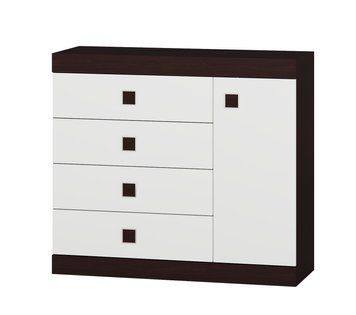 Комод 5 Соната, Венге темный, Белый EV_1343 фото
