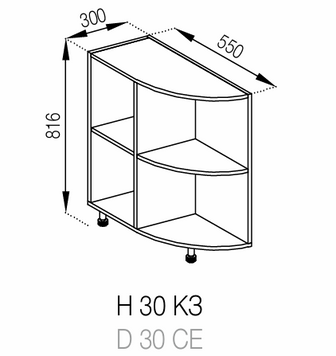 Нижний модуль H30 КЗ Софи Мир Мебели Sophie_H30КЗ фото