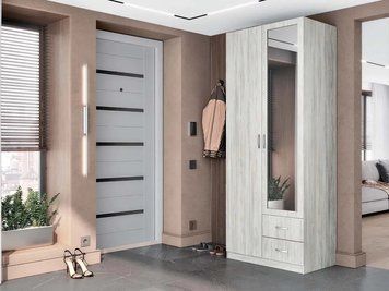 Шкаф распашной Виано с зеркалом 2Д2Ш Сосна Натти/Сосна Натти Viano-2D2Sh-Mirror-05 фото
